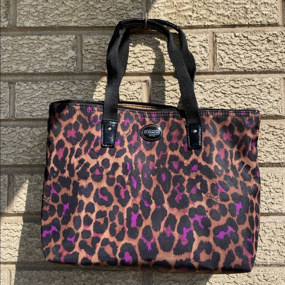 Authentic Coach - Brown & Purple Leopard - Tote